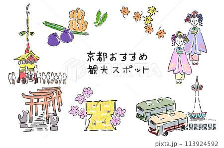 京都の観光地のイラスト 113924592