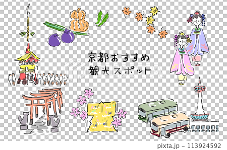 京都の観光地のイラスト 113924592