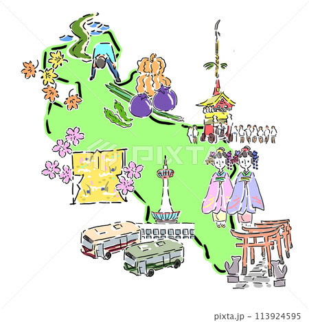 京都の名所のイラスト 113924595