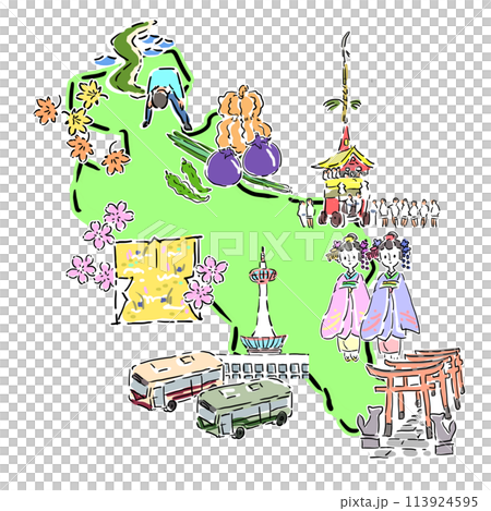 京都の名所のイラスト 113924595
