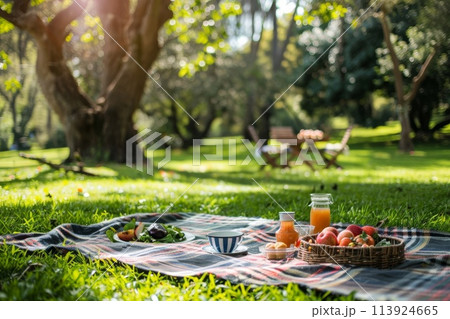 公園でピクニック 113924665