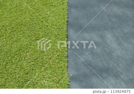 人工芝と防草シート 人工芝と防草シート 113924875