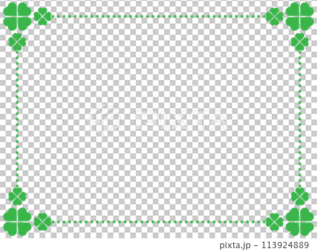 Clover / Spring / Frame / Border / Dotted line / Illustration / Material 113924889