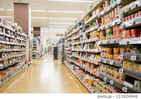 スーパーマーケットの店内 113924948