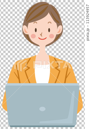 使用計算機的西裝的女商人 使用計算機的西裝的女商人 113924957