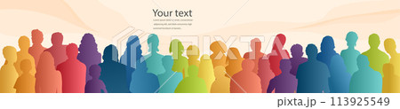 Front-view Silhouettes of Men and Women from Various Cultures. People Diversity. Anti-racism Concept for Racial Equality. Social Inclusion. Gender Equality. Multicultural Society. Community Front-view Silhouettes of Men and Women from Various Cultures. People Diversity. Anti-racism Concept for Racial Equality. Social Inclusion. Gender Equality. Multicultural Society. Community 113925549