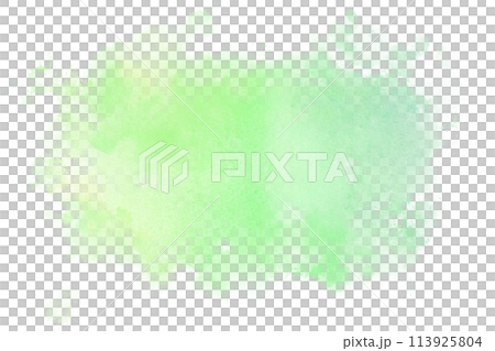 水彩絵の具が滲んだ抽象的なテクスチャー　緑 113925804