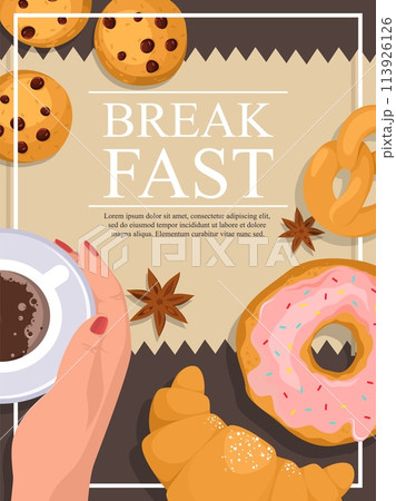 Break fast flyer, poster or menu cover template 113926126