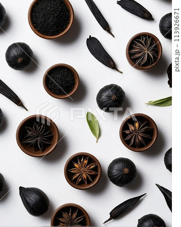 Black cumin on a black background. 113926671