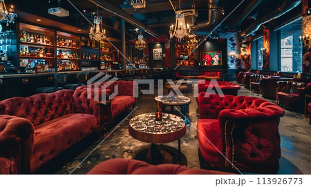 高級クラブの店内　AI生成 113926773