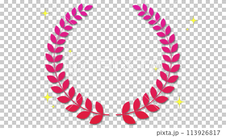 透明背景的月桂樹和閃光的插圖 113926817