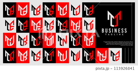 Luxury abstract shield letter T TT logo design set Luxury abstract shield letter T TT logo design set 113926841
