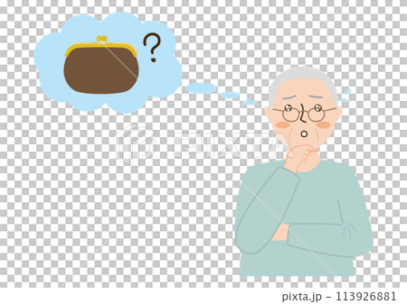 An elderly man who doesn't know where his wallet is 113926881