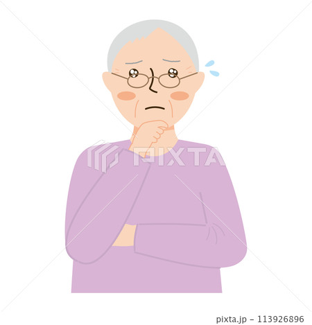 迷う高齢女性 迷う高齢女性 113926896