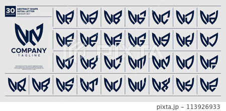 Set of line abstract shape acronym letter N NN logo design Set of line abstract shape acronym letter N NN logo design 113926933