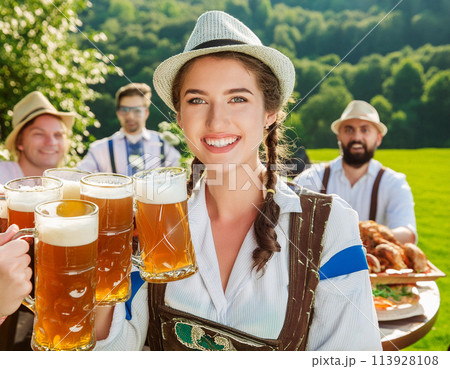 ドイツビールやオクトーバーフェストなどのイメージ 113928108