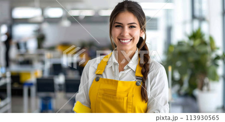 Professional portrait - Janitor at office space 113930565