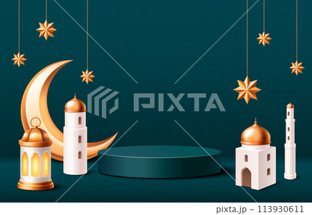 Ramadan background in realistic style 113930611