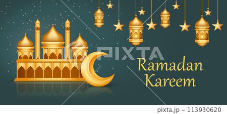 Ramadan banner in realistic style 113930620