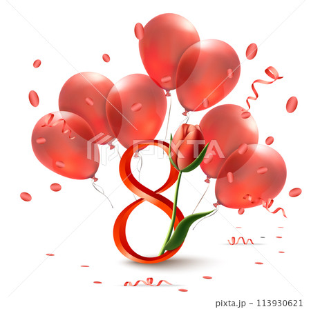 Womens day composition in realistic style 113930621