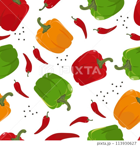 Cartoon vegetables pattern Cartoon vegetables pattern 113930627