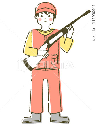 若い男性猟師 若いハンター 113930941