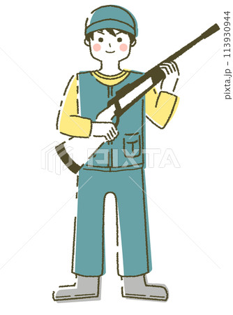 若い男性猟師 若いハンター 113930944