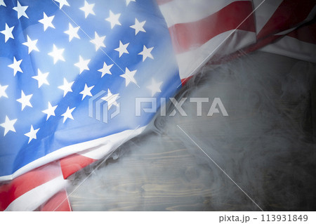 Closeup view of the American flag Closeup view of the American flag 113931849