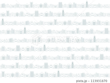 街並み模様の背景イラスト（グレー） 113931870