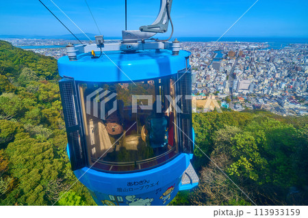 徳島県徳島市眉山町のあわぎん眉山ロープウェイから徳島市街(東側)の眺望 徳島県徳島市眉山町のあわぎん眉山ロープウェイから徳島市街(東側)の眺望 113933159