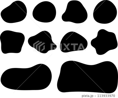 ゆるいシェイプ 抽象的 素材セット ゆるいシェイプ 抽象的 素材セット 113933970