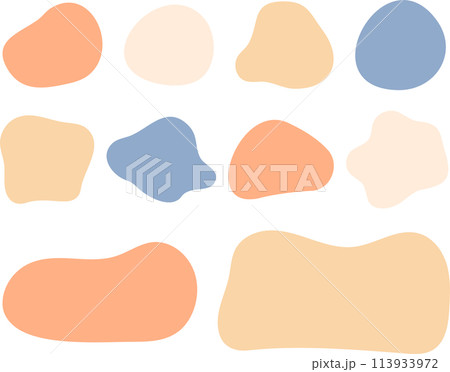 ゆるいシェイプ 抽象的 素材セット ゆるいシェイプ 抽象的 素材セット 113933972