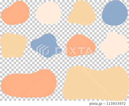ゆるいシェイプ 抽象的 素材セット ゆるいシェイプ 抽象的 素材セット 113933972