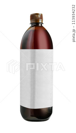 olive oil in a bottle on a white background 113934232