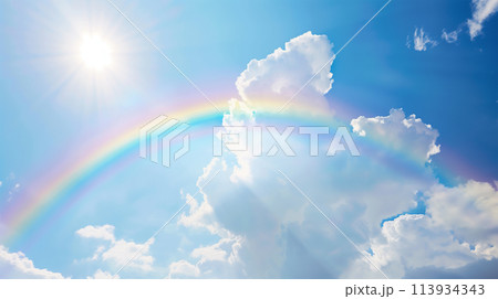 真夏の入道雲と虹 真夏の入道雲と虹 113934343
