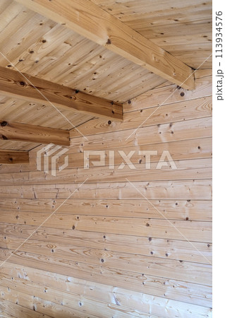 Wooden house structure made from new wooden beams Wooden house structure made from new wooden beams 113934576