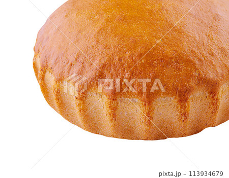 Freshly baked bread isolated on white background 113934679