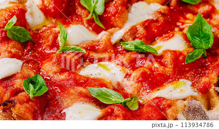 square margherita pizza top view square margherita pizza top view 113934786