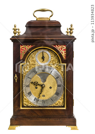 Retro watch. Antique vintage baroque clock on a blank isolate background. 113934823