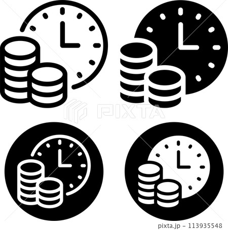 時は金なり　タイムイズマネー　アイコンセット 113935548