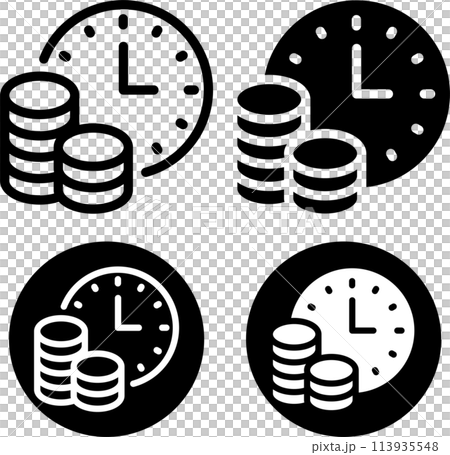 時は金なり　タイムイズマネー　アイコンセット 113935548