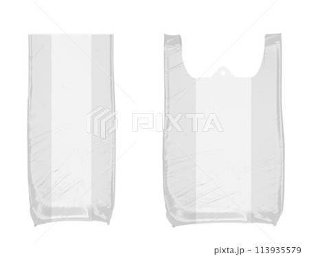 Plastic white bags isolated on white background Plastic white bags isolated on white background 113935579