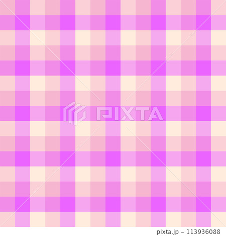 Seamless checkered pattern in pink colours. Creative vibrant trendy tartan background design for kids. Abstract trendy gingham plaid. Seamless checkered pattern in pink colours. Creative vibrant trendy tartan background design for kids. Abstract trendy gingham plaid. 113936088