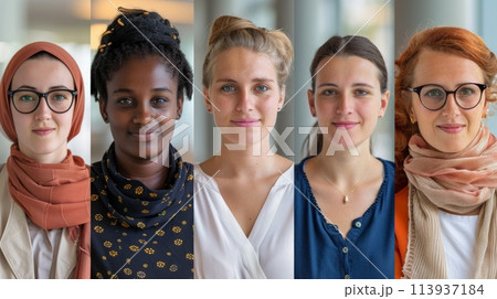 Composite set collection candid ideal multi national female body is perfect different age race healthcare concept 113937184