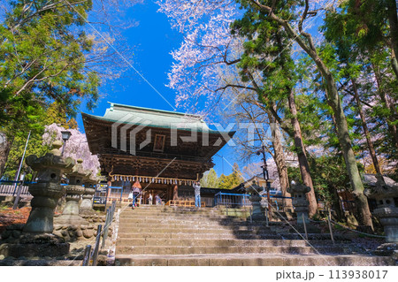 宮城県仙台市 春の仙台東照宮 随身門 宮城県仙台市 春の仙台東照宮 随身門 113938017