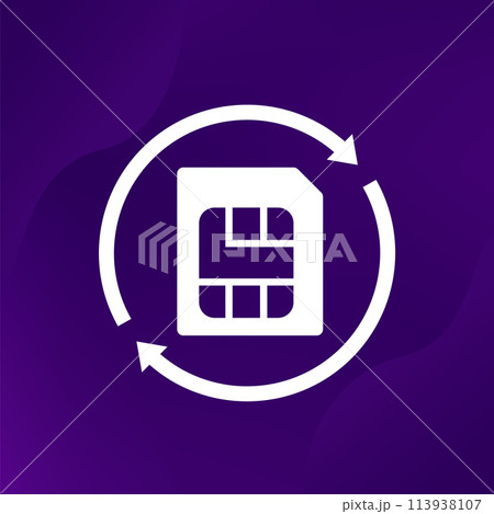 SIM card replacement vector icon 113938107