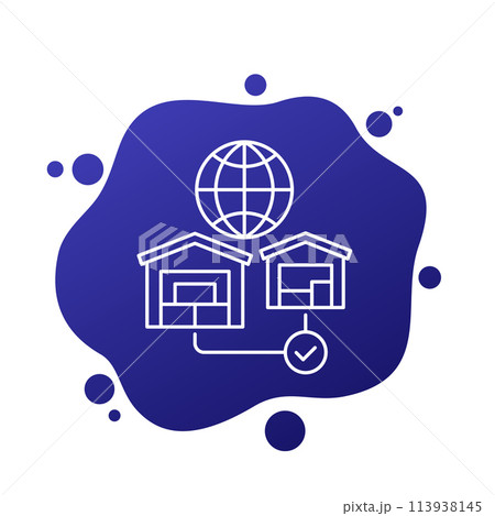 Global sourcing line vector icon 113938145