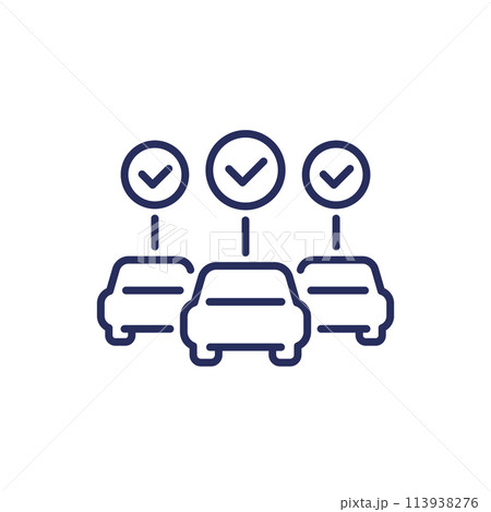 car fleet line icon on white 113938276