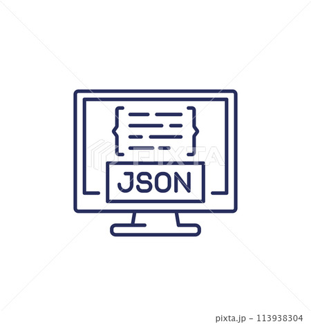 JSON line icon with a computer 113938304