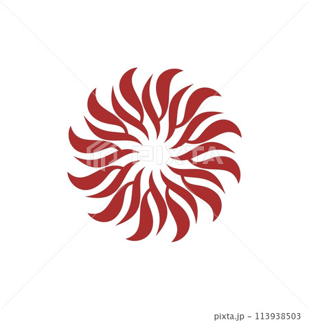 Abstract Red Circle Flower Logo Template Illustration Design. Vector EPS 10. Abstract Red Circle Flower Logo Template Illustration Design. Vector EPS 10. 113938503